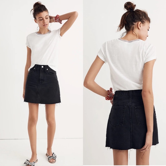 Madewell Denim Frisco Mini Skirt Lunar Wash Size 8 - Picture 1 of 10